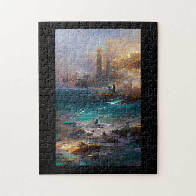 Puzzle Rêve d'un art numérique abstrait d'une ville hydri (Vertical)