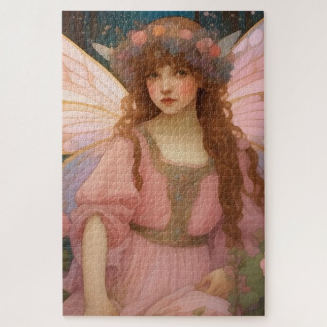 Puzzle Rêves Enchanteurs : Un Portrait De Fée Rose Whimsi (Vertical)