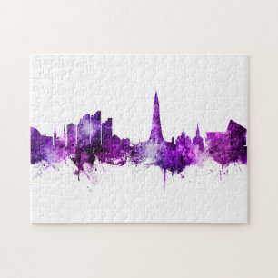 Puzzle Reykjavik Islande Skyline violet