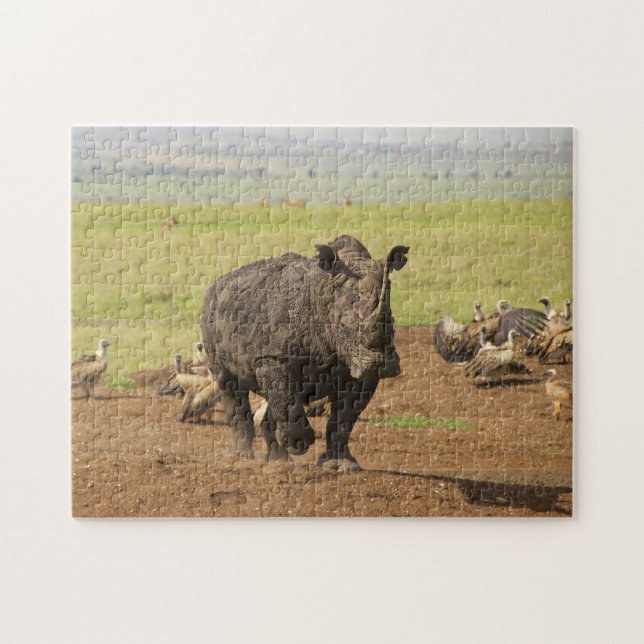 Puzzle Rhinocéros en mission. (Horizontal)