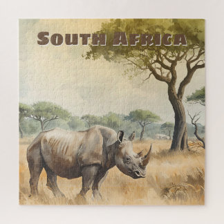 Puzzle Rhinocéros sud-africain rétro Scénique