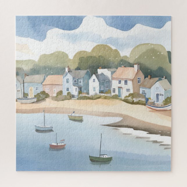 Puzzle Rhode Island Beach Shore Aquarelle (Vertical)