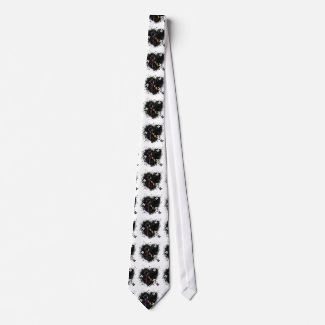 Puzzle Ribbon Grunge Herz Krawatte (Vorderseite)