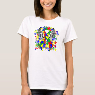 Puzzle Ribbon mit Flügeln T-Shirt