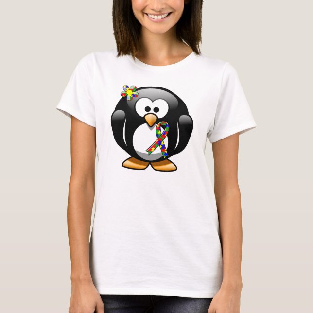 Puzzle Ribbon Penguin T-Shirt (Vorderseite)
