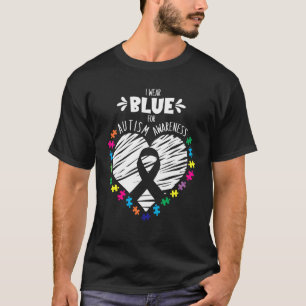 Puzzle Ribbon-Unterstützung bei blauer Autismus-Be T-Shirt