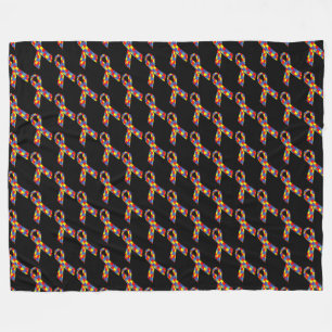 Puzzle Ribbons gepolstertes Muster Fleecedecke