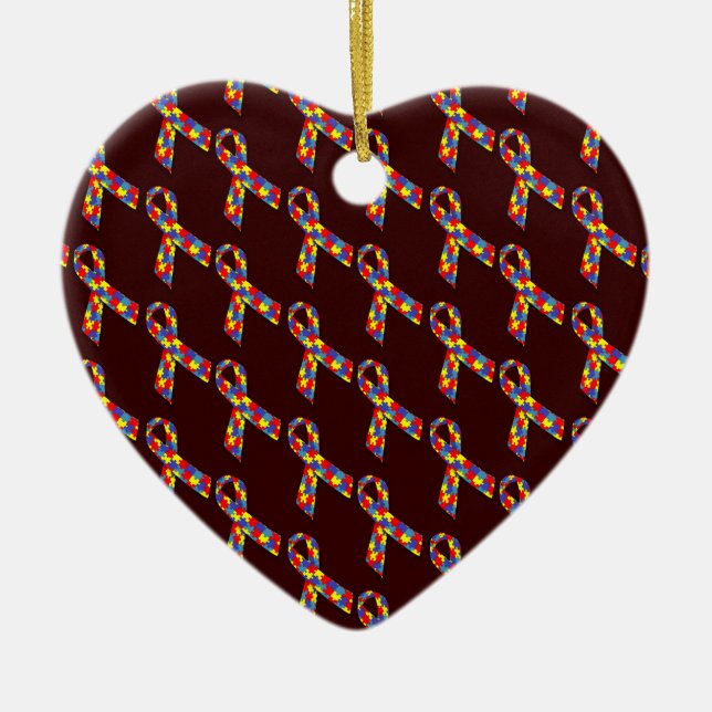 Puzzle Ribbons Keramik Ornament (Vorne)
