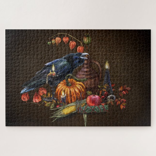 Puzzle rituel de Samhain avec corbeau (Horizontal)