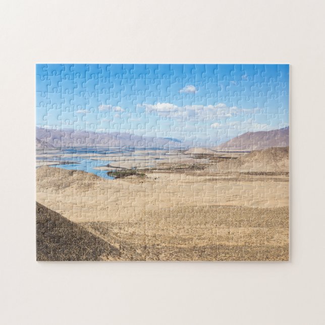 Puzzle Rivière Brahmaputra et paysage désertique - Tibet (Horizontal)