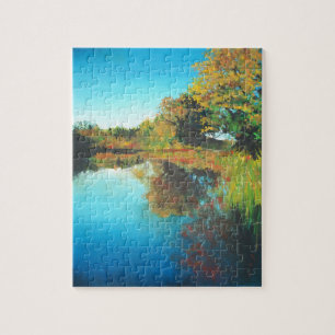 Puzzle Rivières Arbres Automne Paysage Art