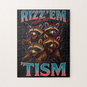 Puzzle Rizz Em avec le Tism Meme Autisme Drôle Racoon