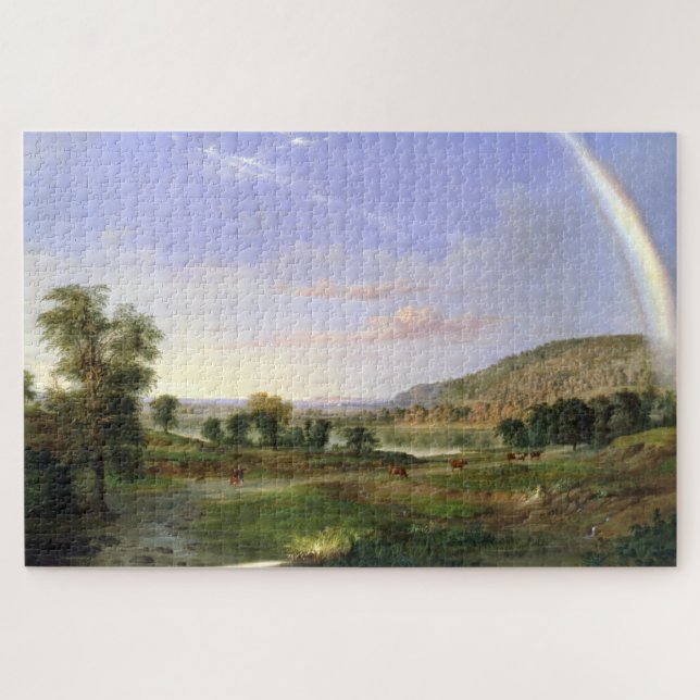 Puzzle Robert S. Duncanson Paysage avec affiche arc-en-ci (Horizontal)