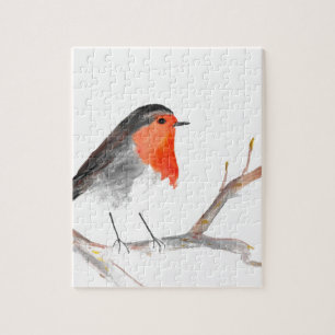 Puzzle Robin aquarelle peinture art de Noël