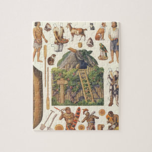 Puzzle Robinson Crusoé, jouets en papier à découper victo
