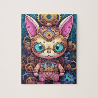 Puzzle Robot de chats Gold Steampunk