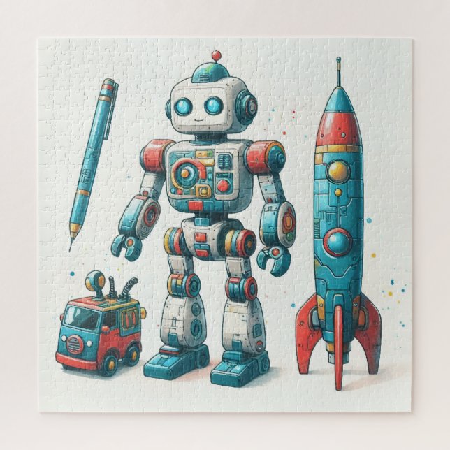 Puzzle Robot et vaisseau spatial (Vertical)