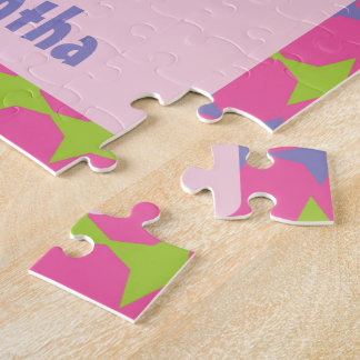 Puzzle Robot rétro-personnalisé rose, violet et vert