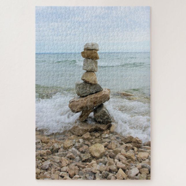 Puzzle Rock Cairn by the Lake - 20x30 - 1014 pcs. (Vertical)
