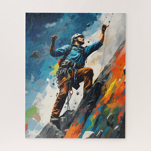 Puzzle Rock Sport Escalade Wall Climber Peinture Poster (Vertical)