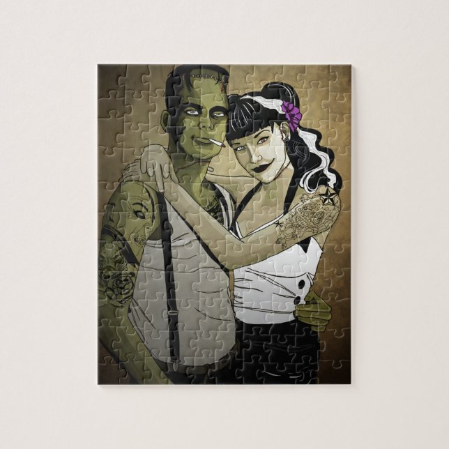 Puzzle Rockabilly Frank et jeune mariée (Vertical)