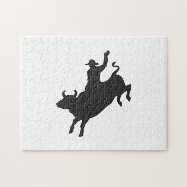 Puzzle Rodeo Bull Ride silhouette (Horizontal)