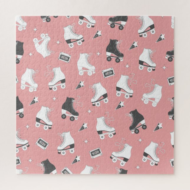 Puzzle Roller skates cassette motif. (Vertical)