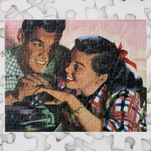 Puzzle Romance Vintage, Amoureux de Lycée en Amour