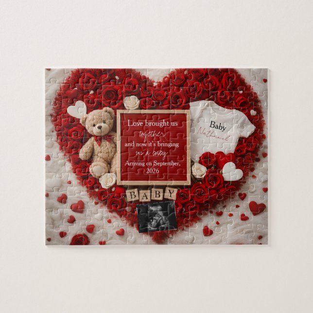 Puzzle Romantic baby reveal pregnancy announcement gift  (Horizontal)