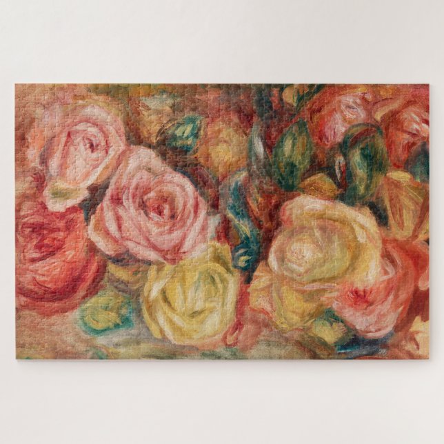 Puzzle Romantic red and pink roses Pierre Auguste Renoir (Horizontal)