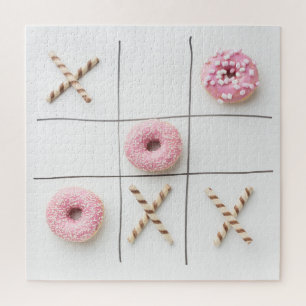 Puzzle Romantique amour sucré moderne Donut Tic Tac Toe