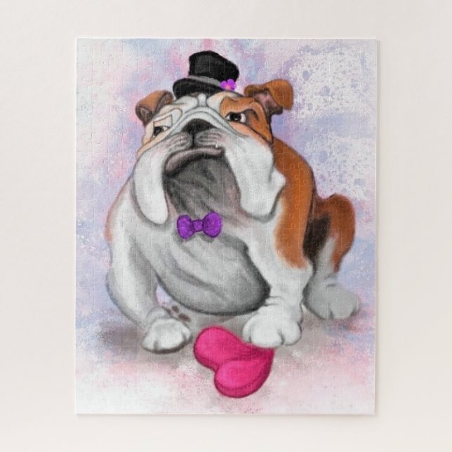 Puzzle Romantique Bulldog - Drôle (Vertical)