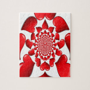Puzzle Romantique Red Hearts Art Motif Imprimer