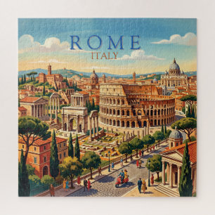 Puzzle Rome Italie Colisée Voyage Art Vintage