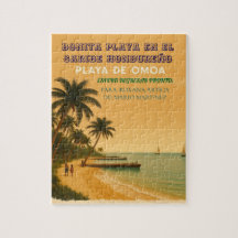 Rompecabezas  Honduras Playa Omoa Retro poster