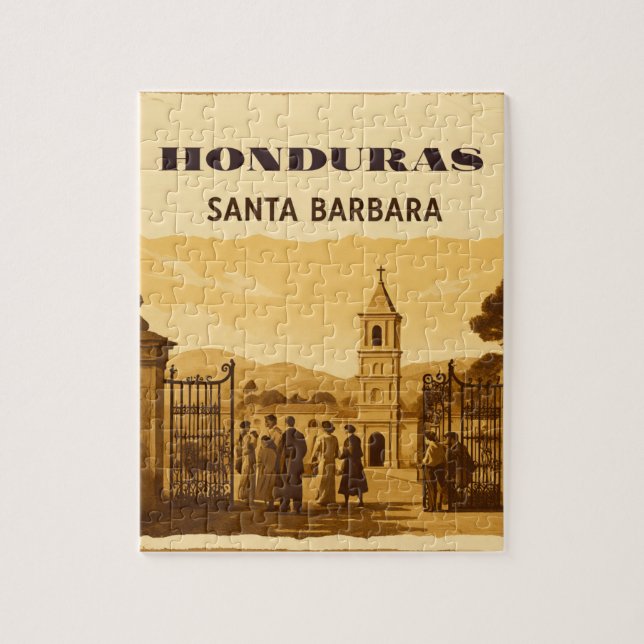 Puzzle Rompecabezas  Honduras Santa Barbara Retro poster (Vertical)