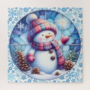 Puzzle rond Snowman