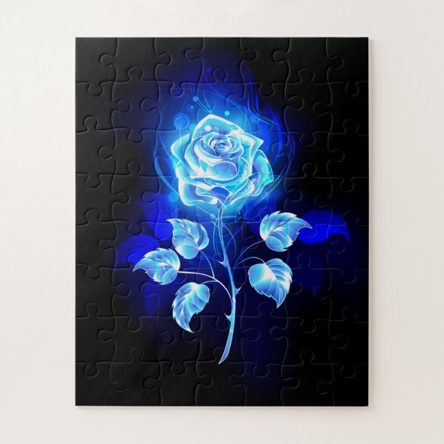 Puzzle Rose bleu brûlant (Vertical)