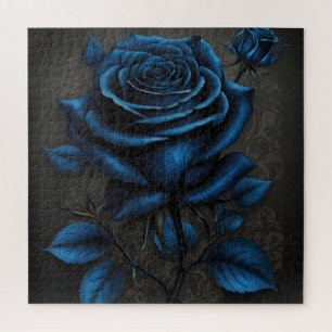 Puzzle Rose bleu profond de minuit