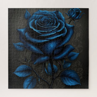Puzzle Rose bleu profond de minuit