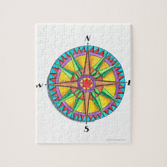 Puzzle Rose Compass (Vertical)