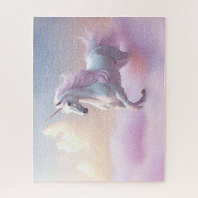 Puzzle Rose doux mignon arc-en-ciel Unicorne couleur (Vertical)