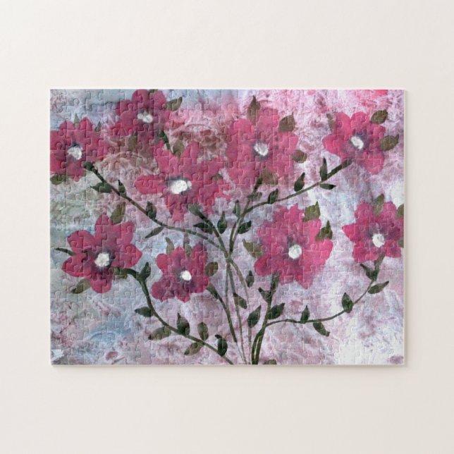 Puzzle rose en fleur (Horizontal)