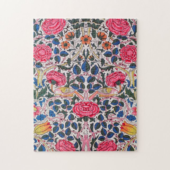 Puzzle Rose et Bird, William Morris (Vertical)