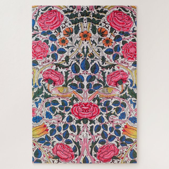 Puzzle Rose et Bird, William Morris (Vertical)