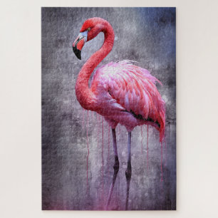 Puzzle rose flamingo encre