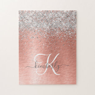 Puzzle Rose Gold brossé Parties scintillant métallique No