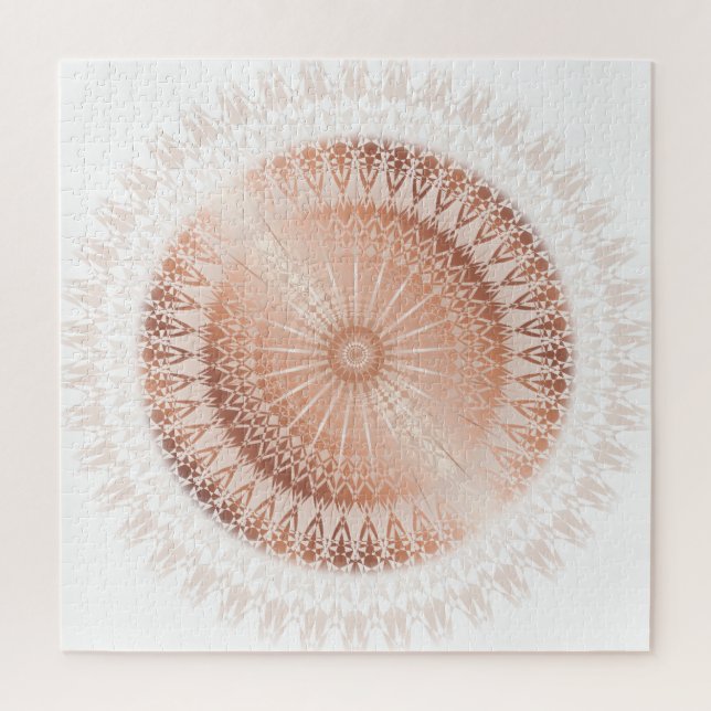 Puzzle Rose Gold Mandala moderne géométrique (Vertical)