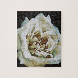 Puzzle Rose impressionniste isolé sur noir