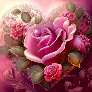Puzzle rose romantique
